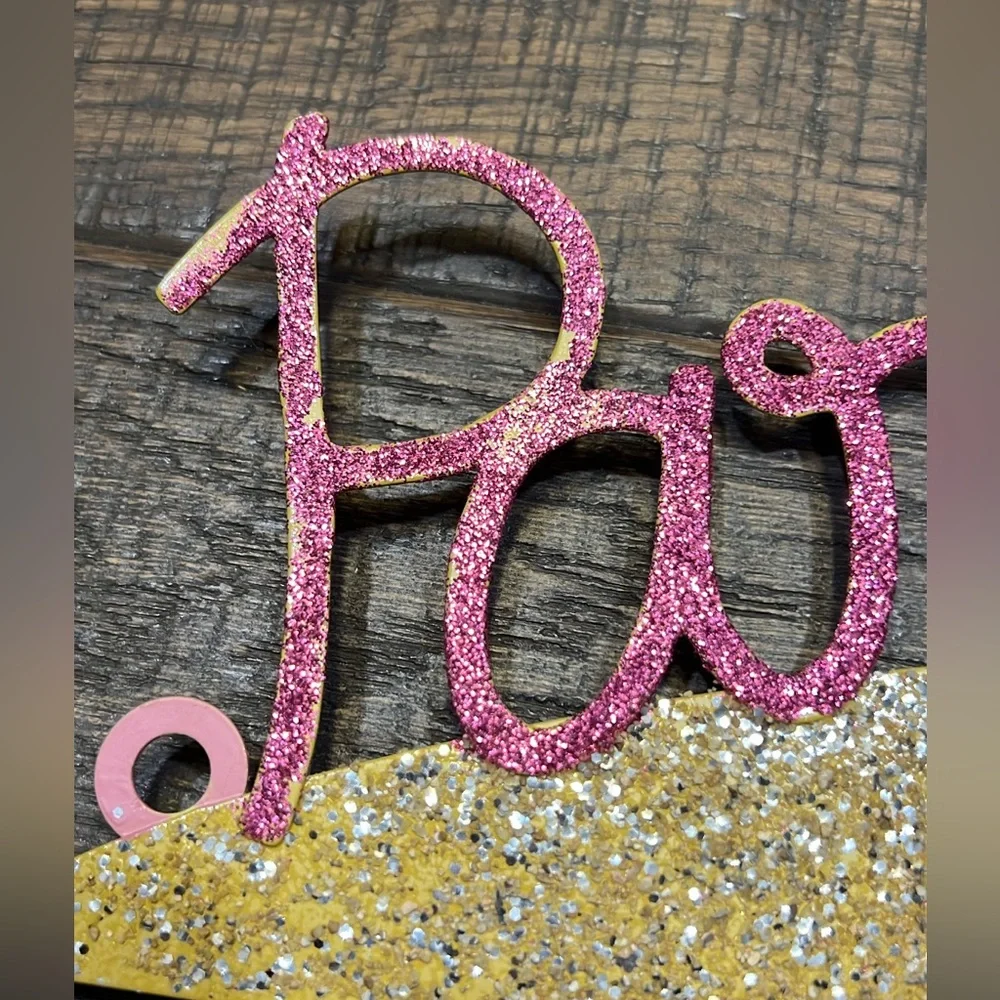 Paradise metal glitter hanging sign with hooks